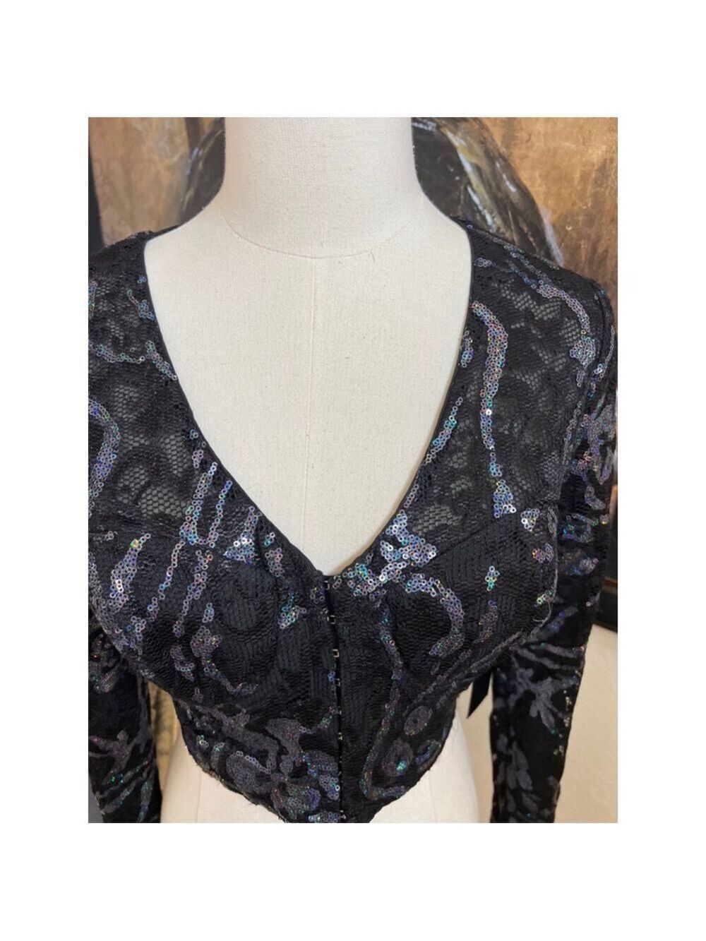 NWT Women's H:ours Blouse, Size M, Black Navy,and Silver